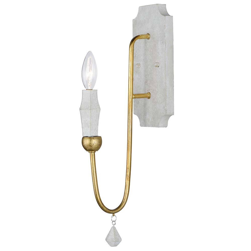 1-Light Wall Sconce in Claystone with Gold Leaf