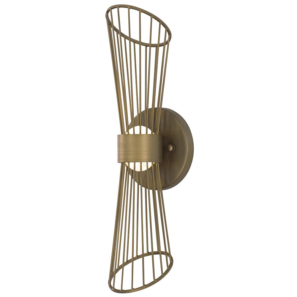 LED Wall Sconce in Natural Aged Brass