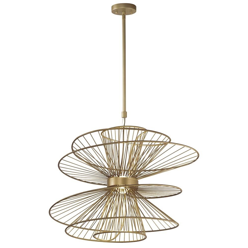 Large LED Pendant in Natural Aged Brass