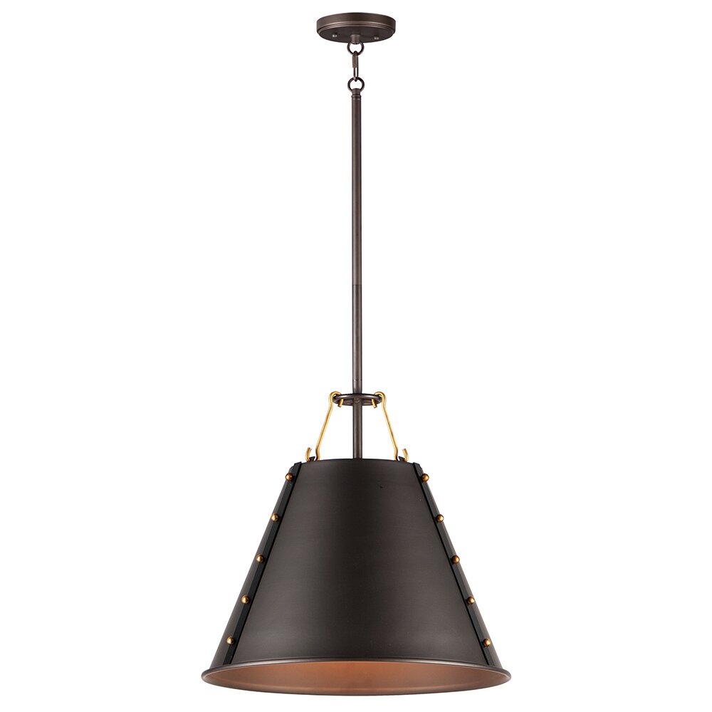 1-Light Pendant in Oil Rubbed Bronze and Antique Brass