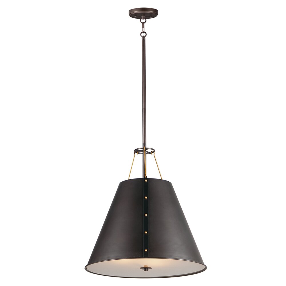 3-Light Pendant in Oil Rubbed Bronze and Antique Brass