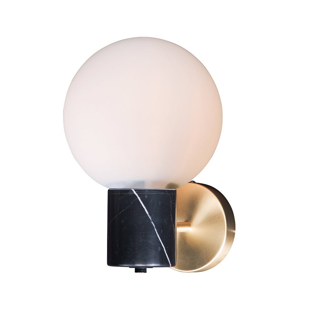 1-Light Wall Sconce in Satin Brass And Black