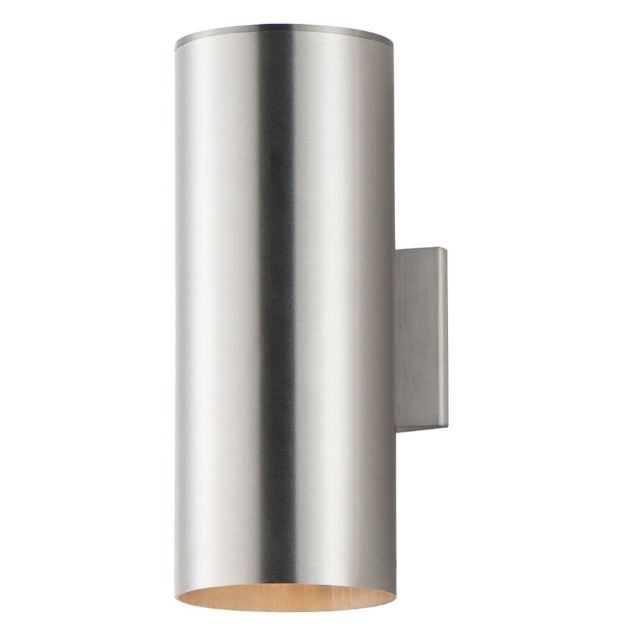 2-Light 6"W x 15"H Outdoor Wall Sconce in Brushed Aluminum