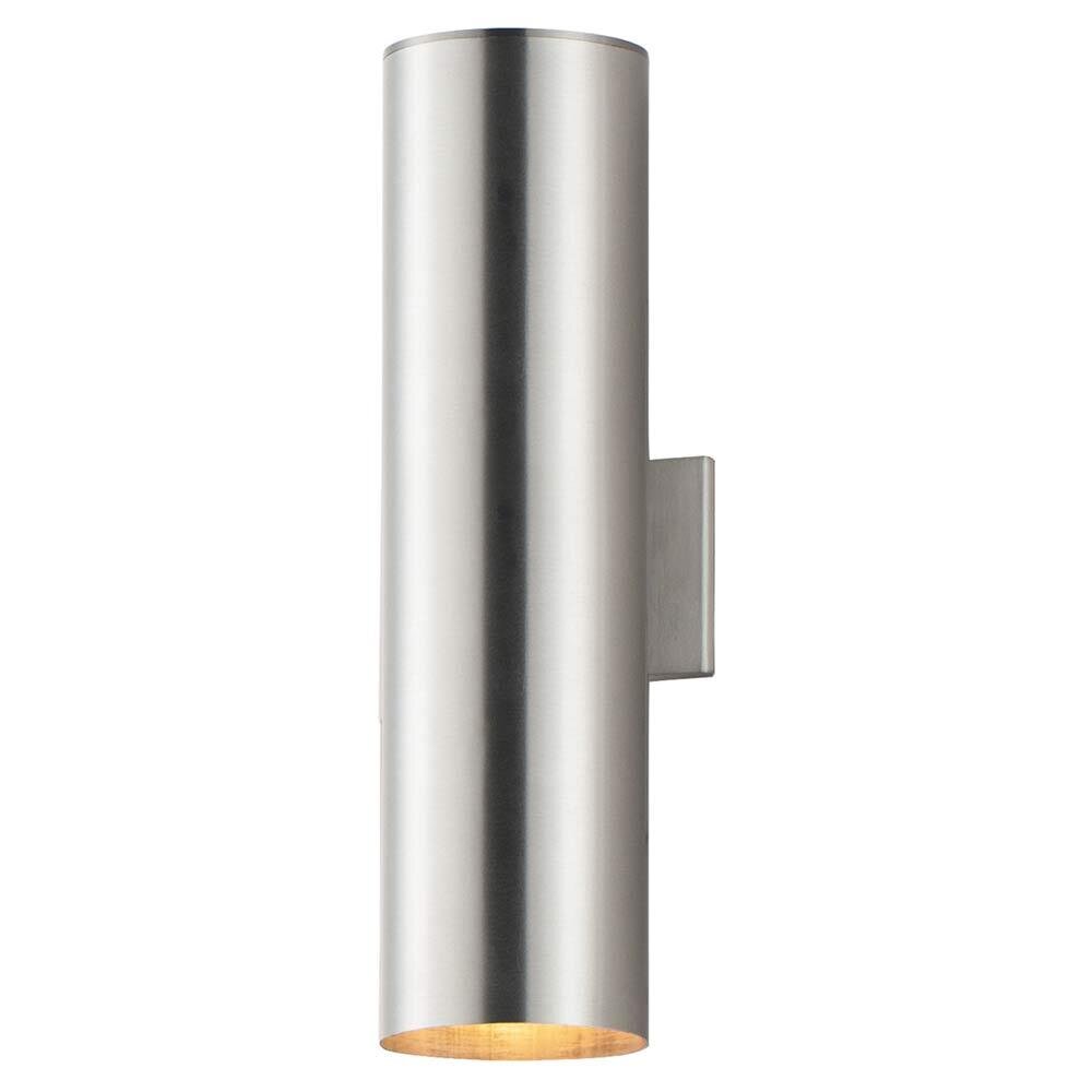 2-Light 6"W x 22"H Outdoor Wall Sconce in Brushed Aluminum