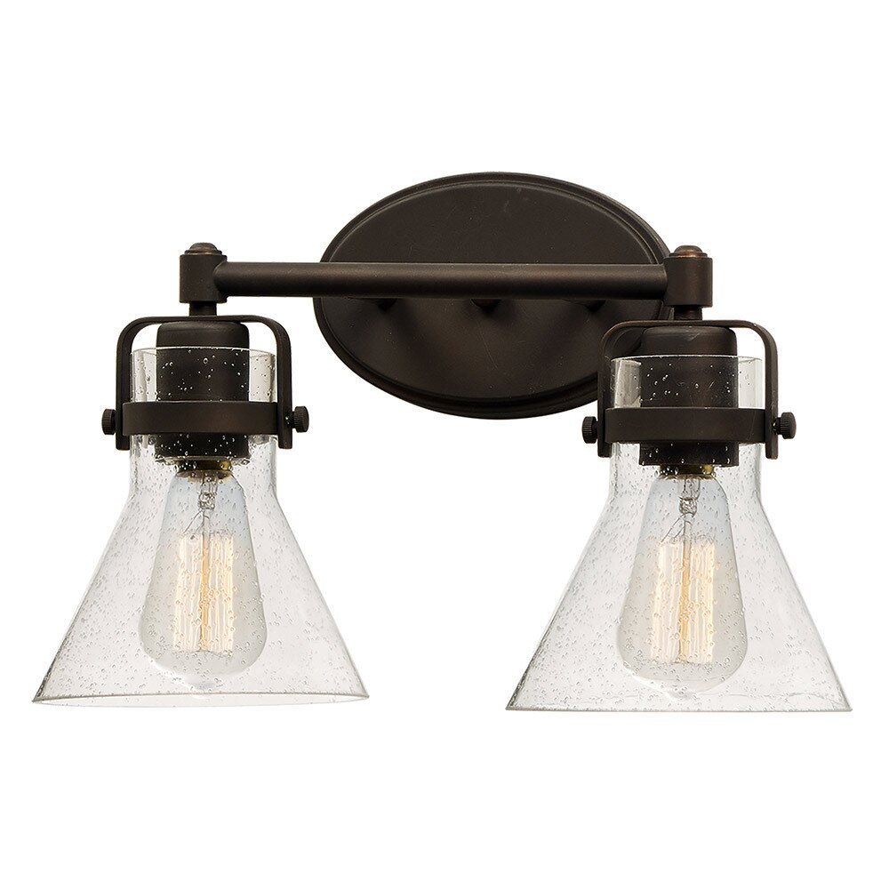 2-Light Bath Vanity With Bulbs in Oil Rubbed Bronze
