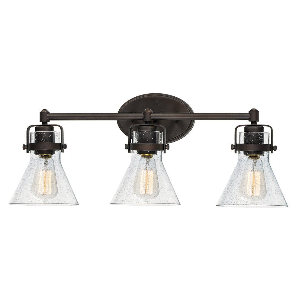 3-Light Bath Vanity With Bulbs in Oil Rubbed Bronze