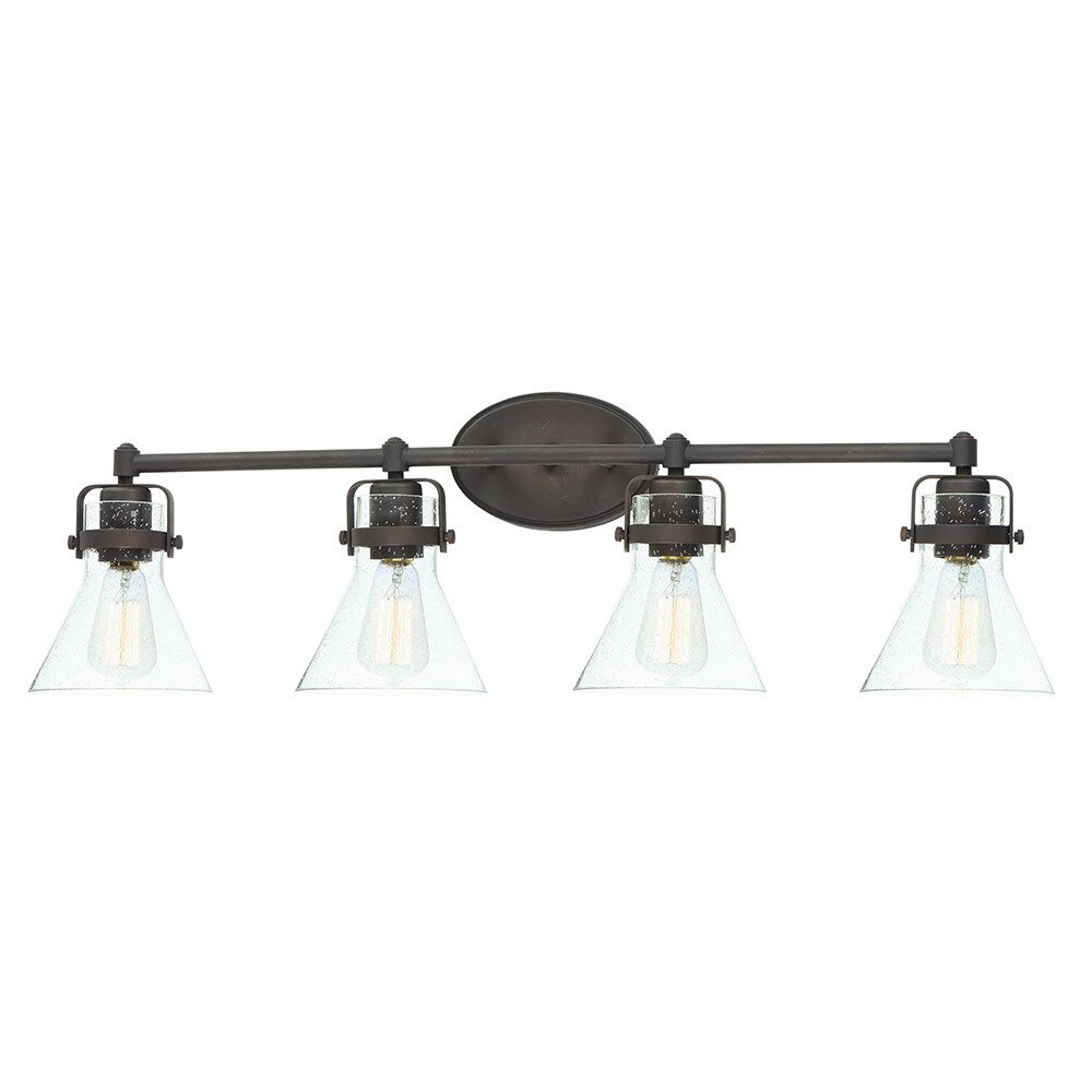 4-Light Bath Vanity With Bulbs in Oil Rubbed Bronze