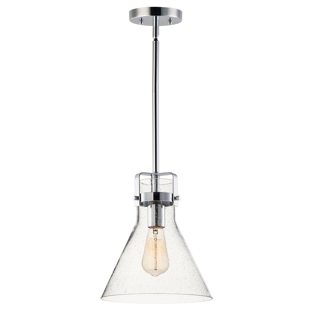 1-Light Pendant With Bulb in Polished Chrome