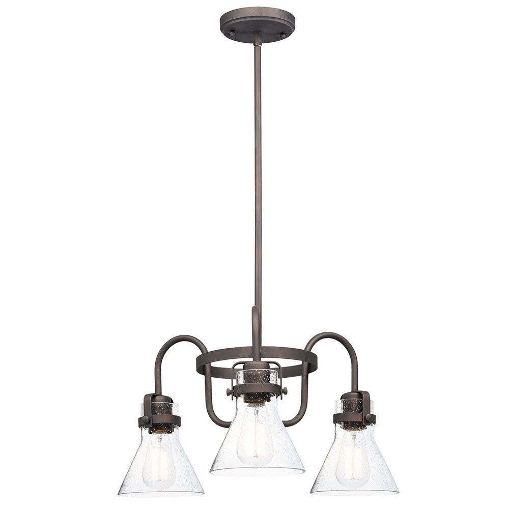 3-Light Chandelier With Bulbs in Oil Rubbed Bronze