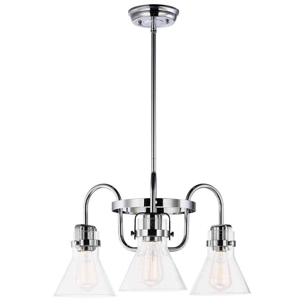 3-Light Chandelier With Bulbs in Polished Chrome