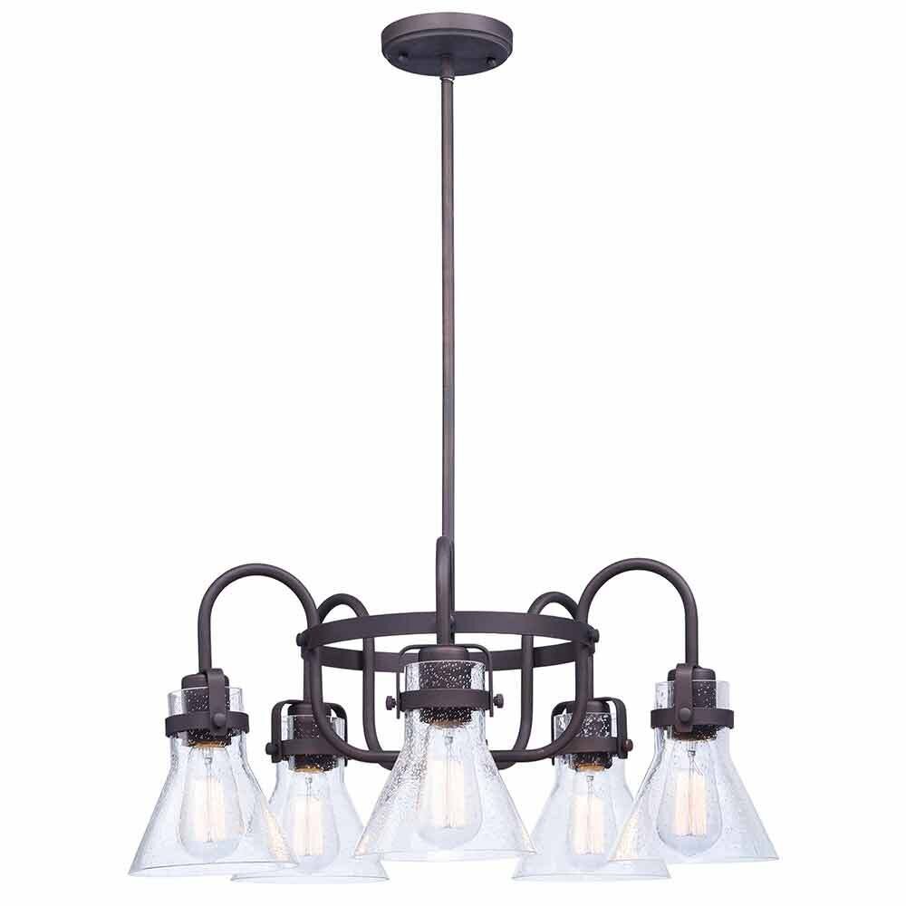 5-Light Chandelier With Bulbs in Oil Rubbed Bronze