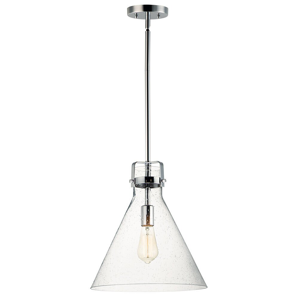 1-Light Pendant with Bulb in Polished Chrome