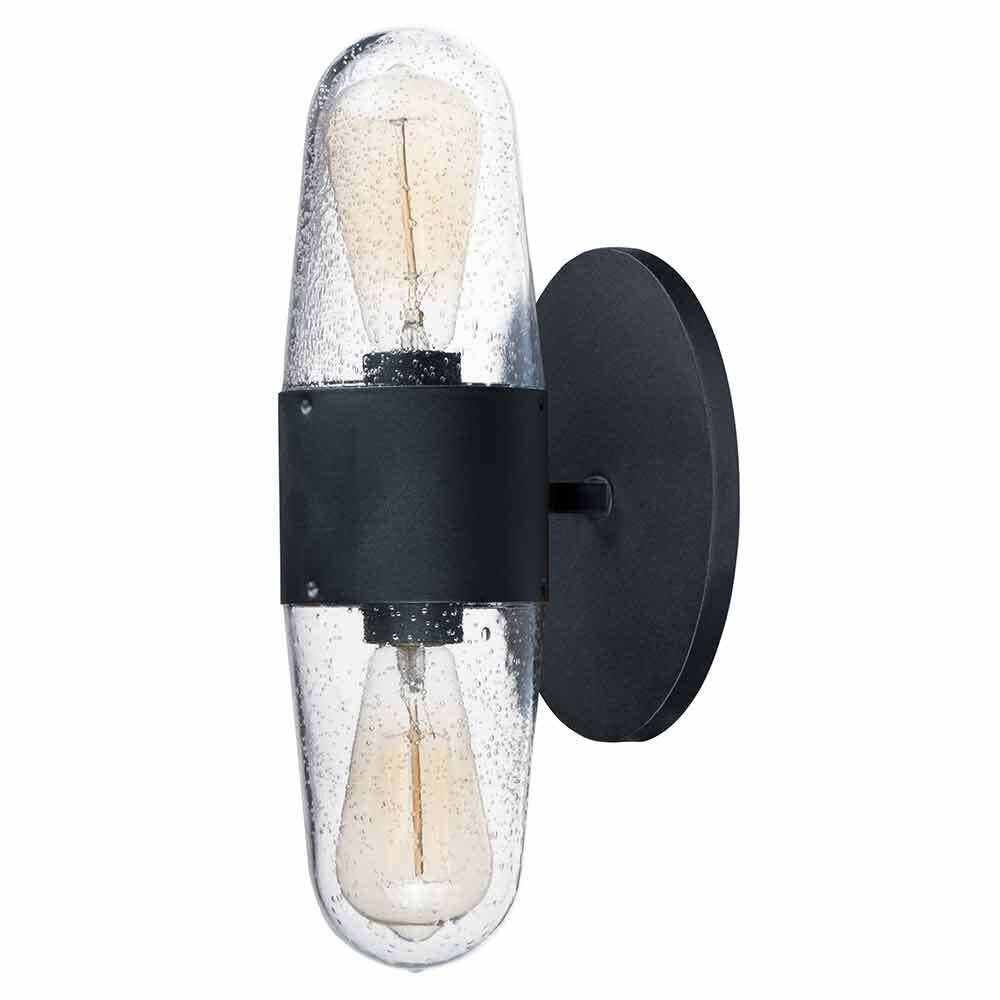 2-Light Outdoor Wall Sconce in Black