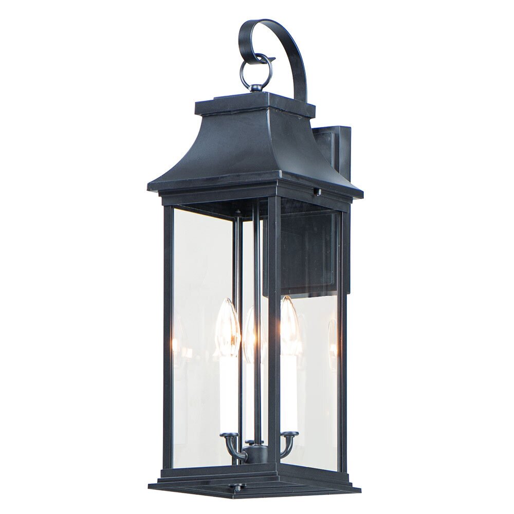 3-Light Large Outdoor Wall Sconce in Black