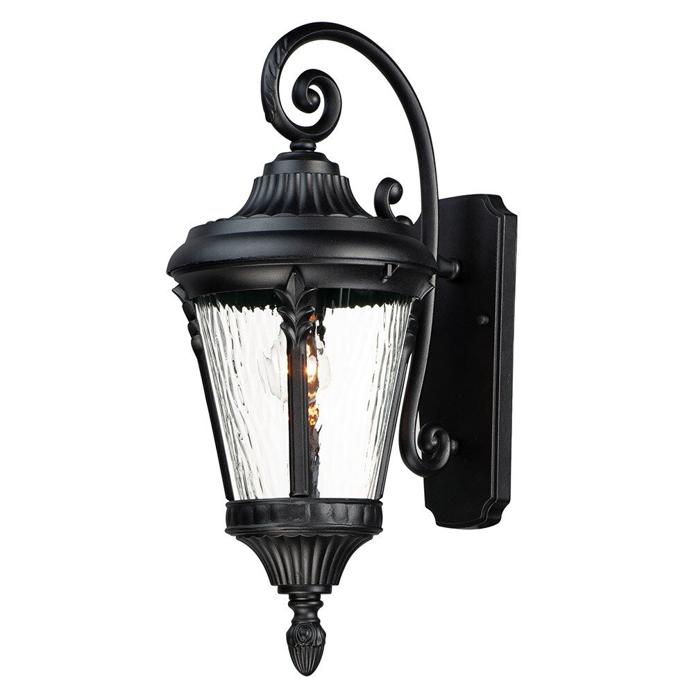 1-Light Outdoor Wall Sconce in Black