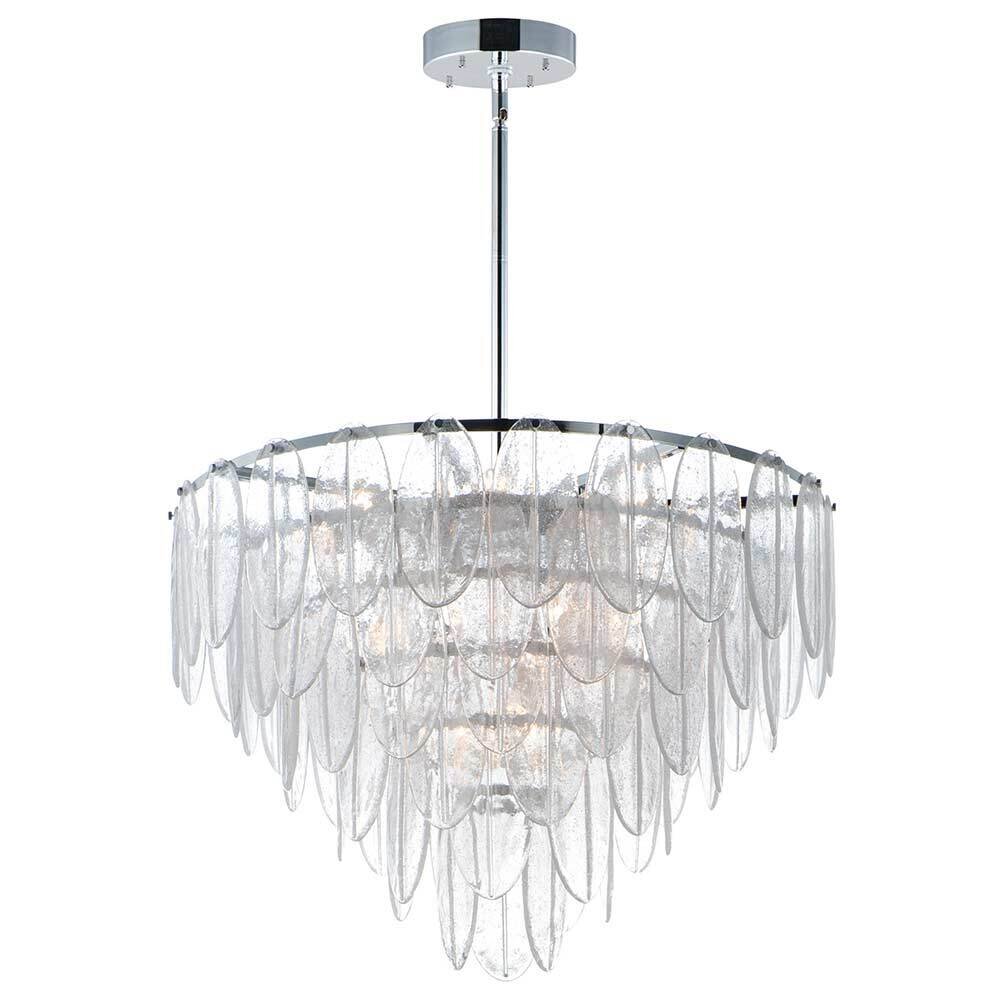 19-Light Chandelier in Polished Chrome & White
