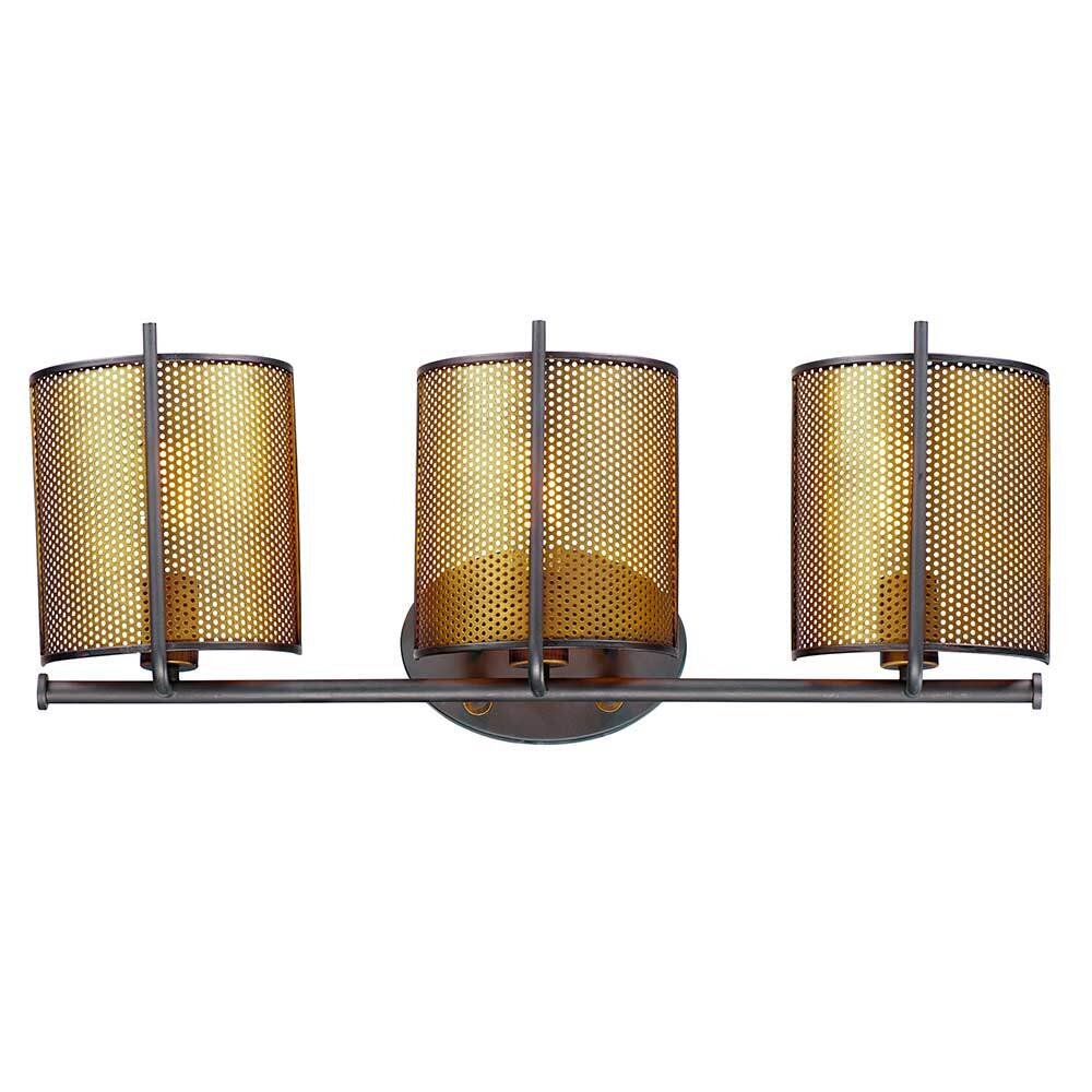 3-Light Wall Sconce in Oil Rubbed Bronze And Antique Brass
