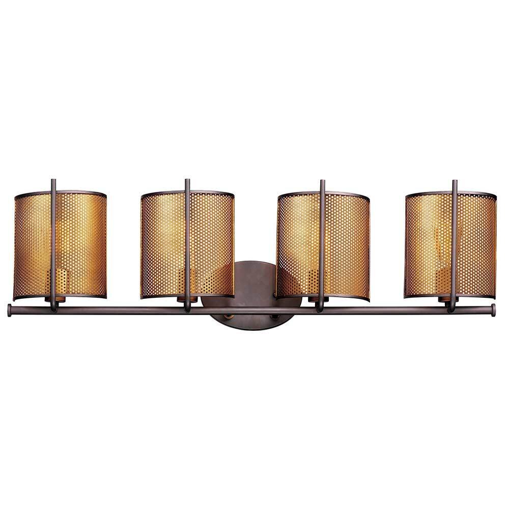 4-Light Wall Sconce in Oil Rubbed Bronze And Antique Brass