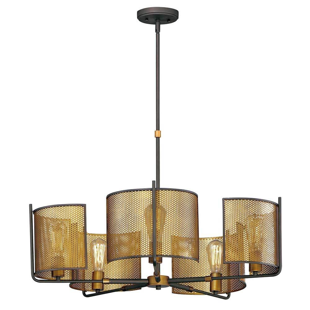 5-Light Chandelier in Oil Rubbed Bronze And Antique Brass