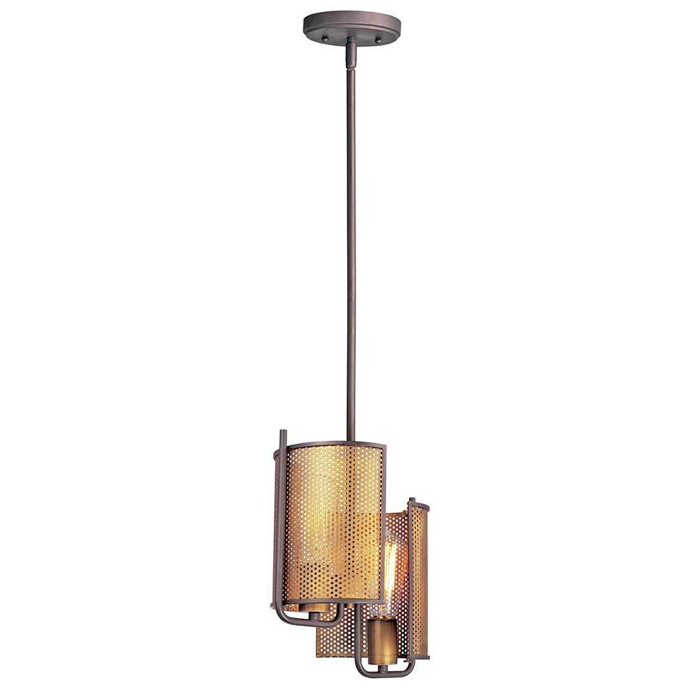 2-Light Pendant in Oil Rubbed Bronze And Antique Brass