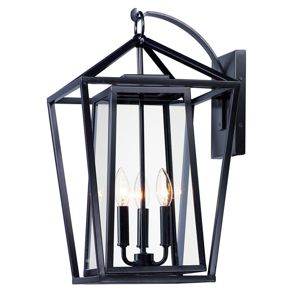 3-Light Outdoor Wall Sconce in Black