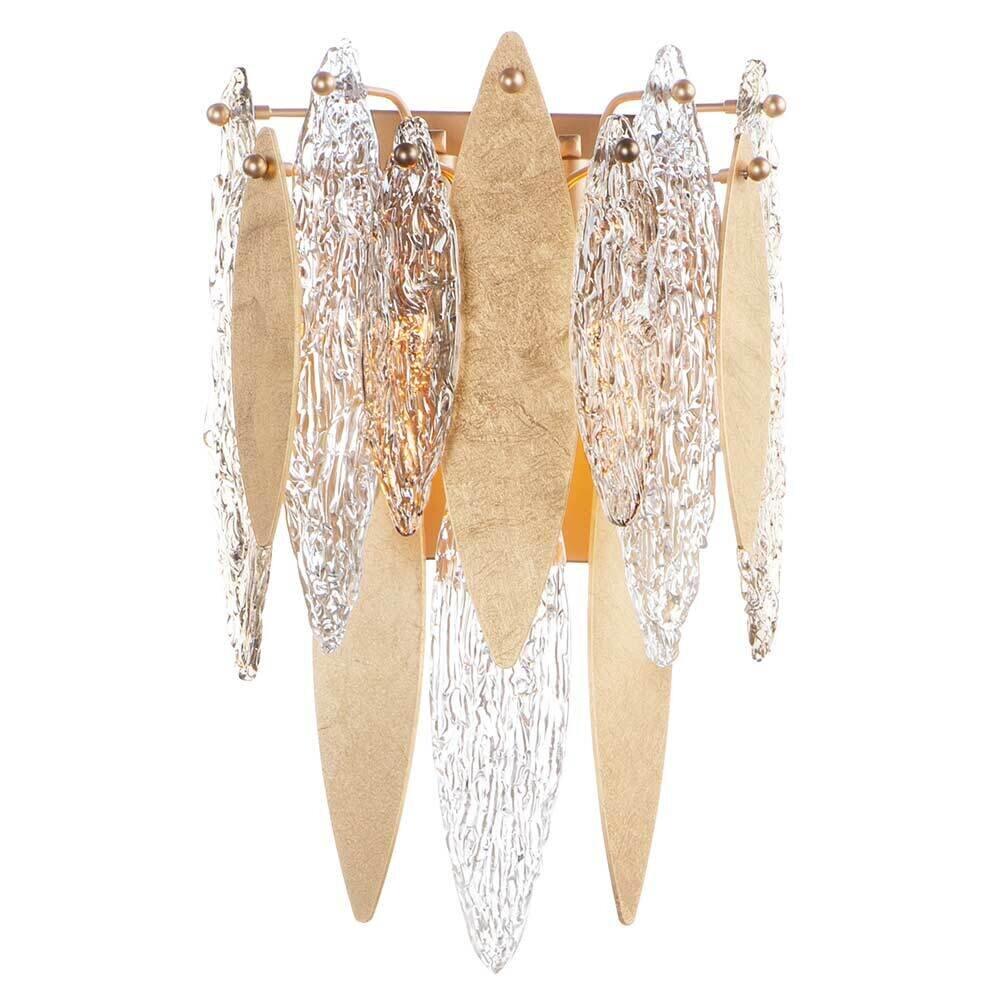 3-Light Wall Sconce in Gold Leaf