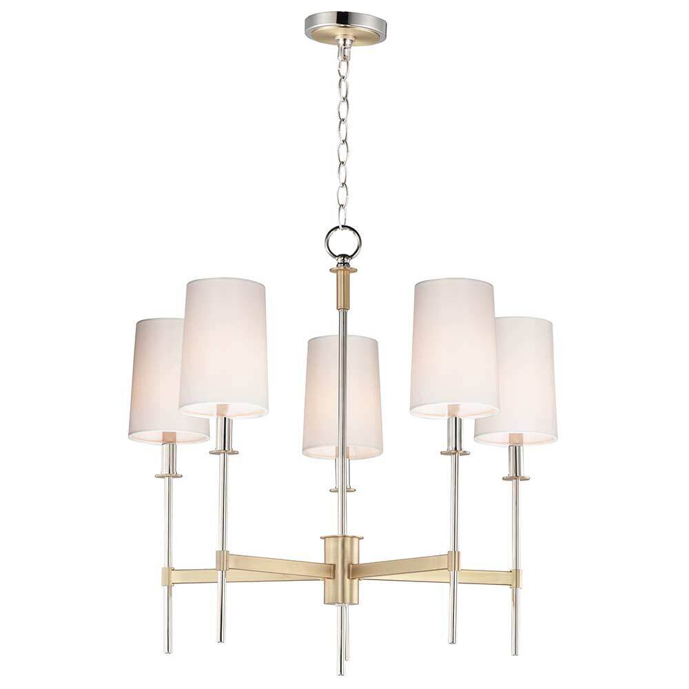 5-Light Chandelier in Satin Brass And Polished Nickel