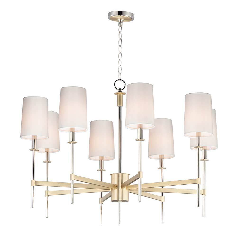 8-Light Chandelier in Satin Brass And Polished Nickel