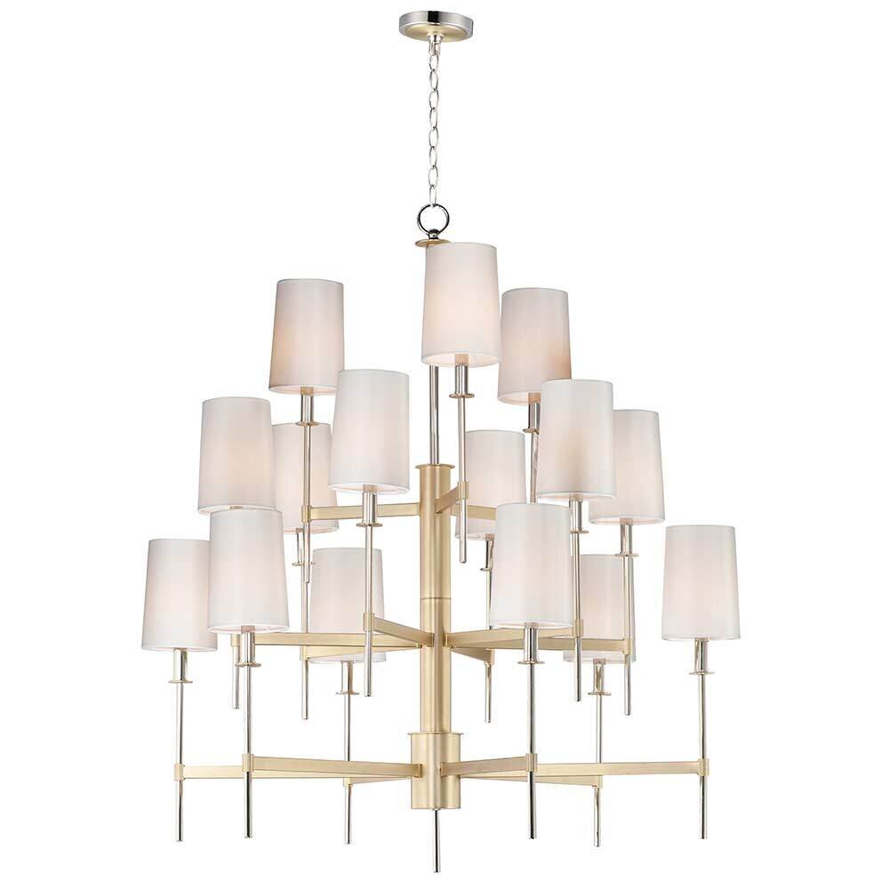 15-Light Chandelier in Satin Brass And Polished Nickel