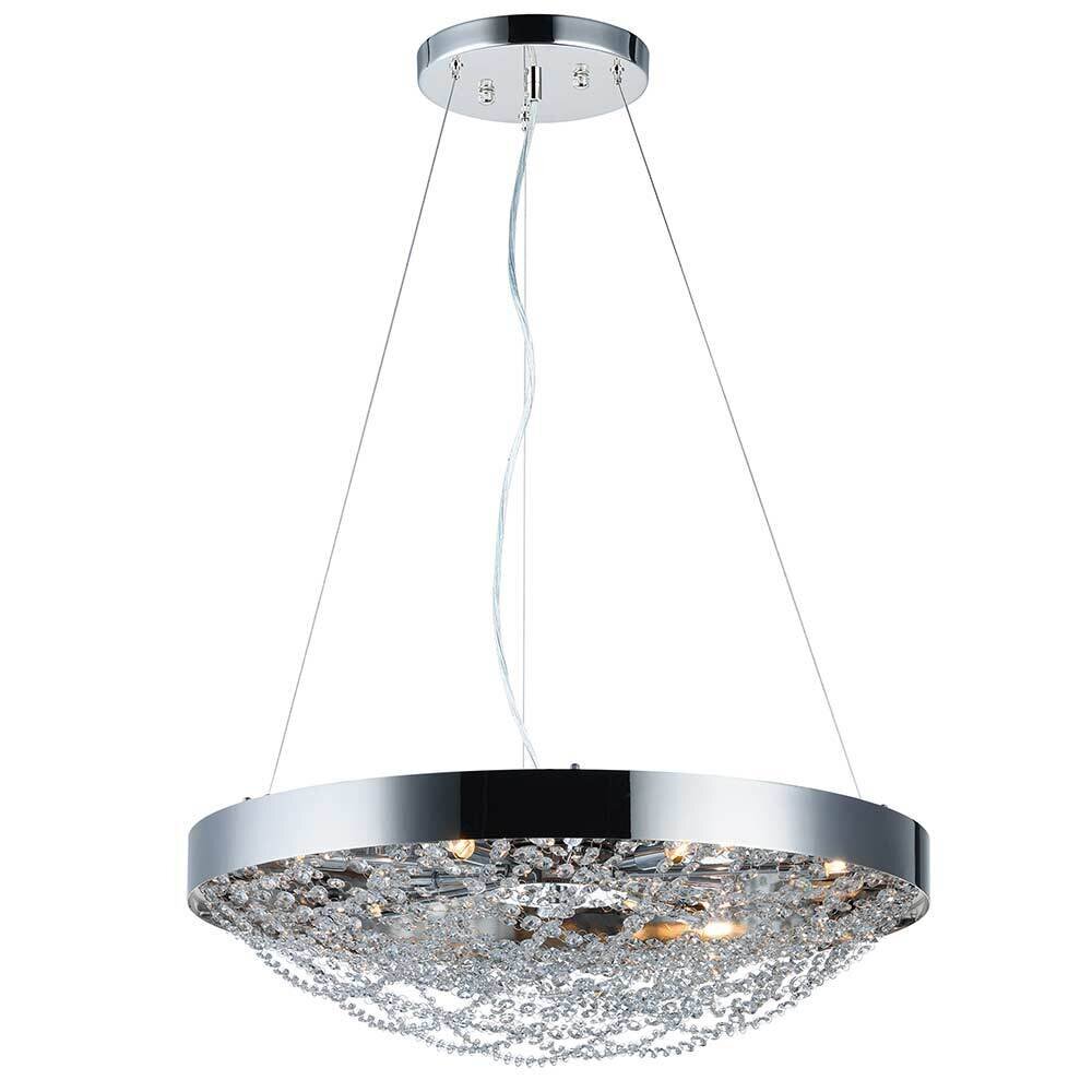 10-Light Pendant in Polished Nickel