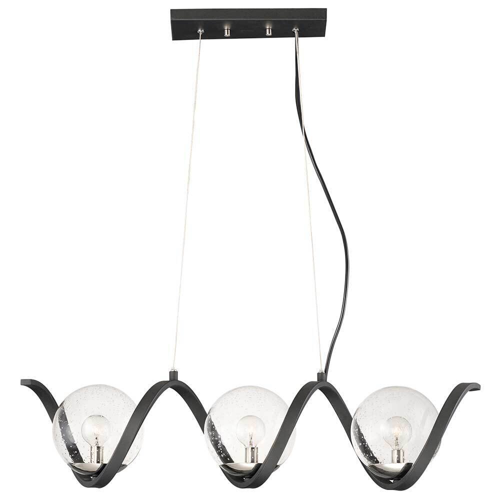3-Light Pendant in Polished Nickel And Black