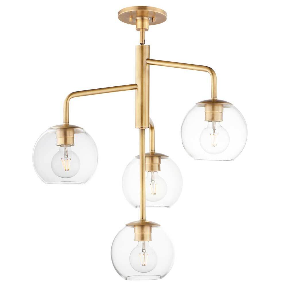 4-Light Pendant in Natural Aged Brass