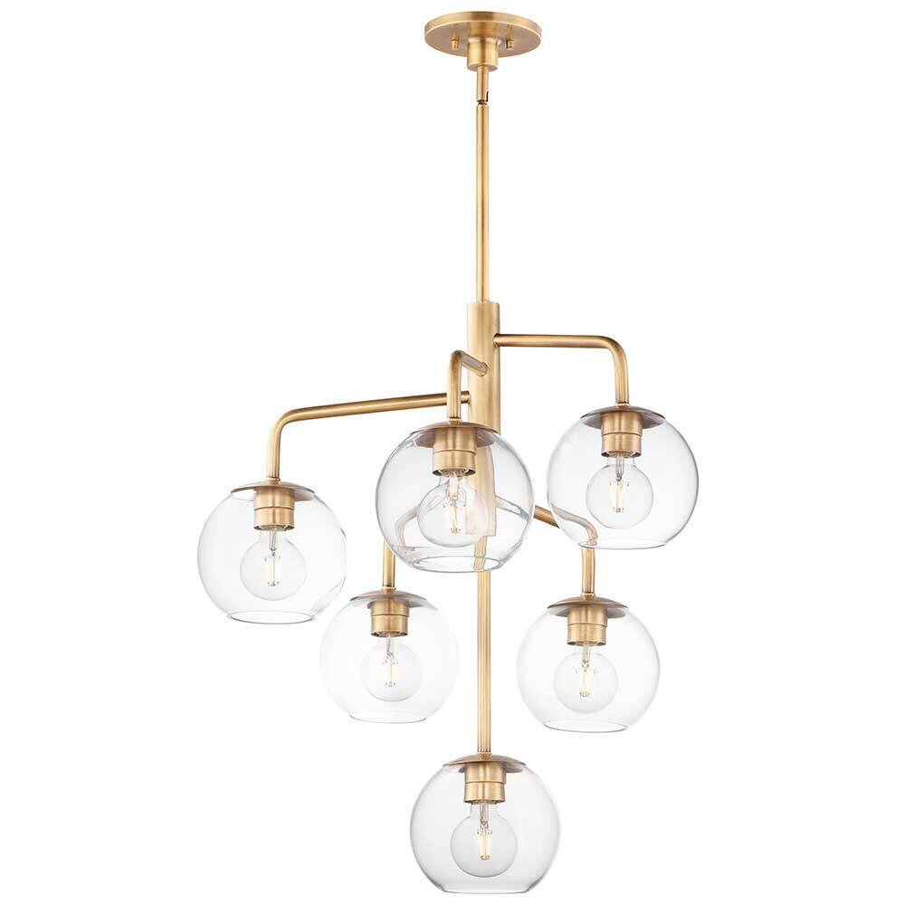 6-Light Pendant in Natural Aged Brass