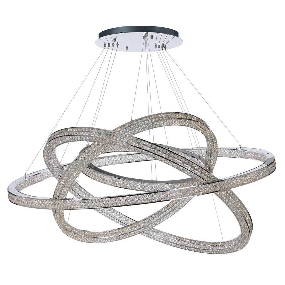 Eternity 4 Tier 60" LED Chandelier in Polished Chrome