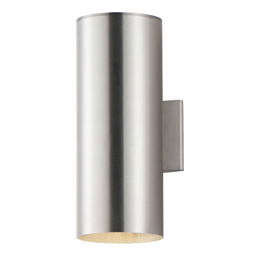 2-Light 15" LED Outdoor Wall Sconce in Brushed Aluminum