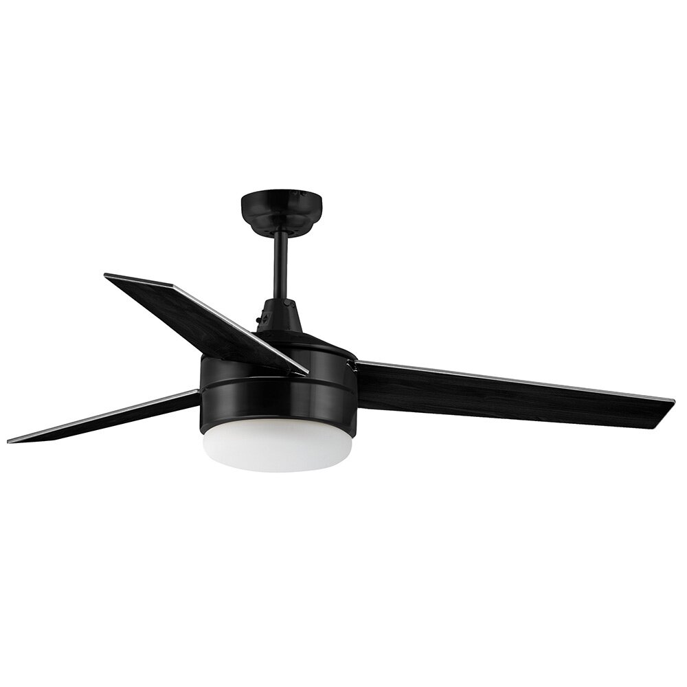 52" LED 2-Light Fan in Black