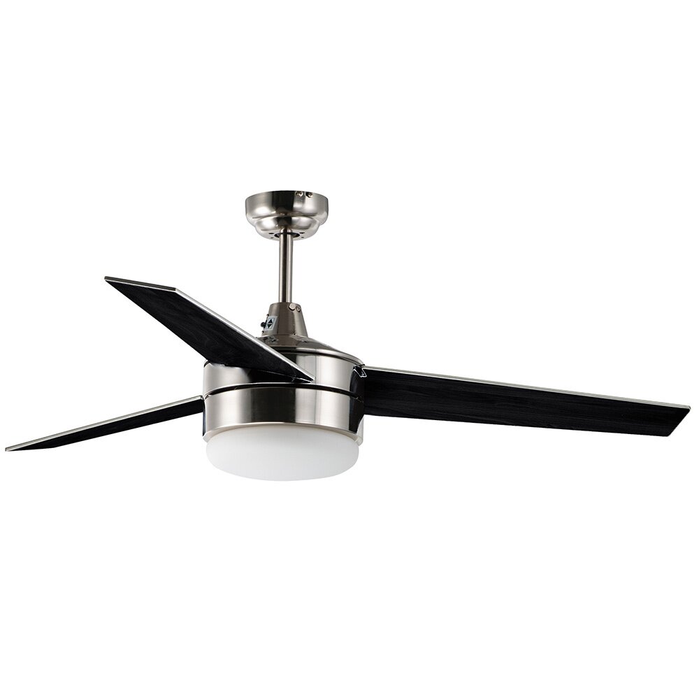 52" LED 2-Light Fan in Satin Nickel And Black