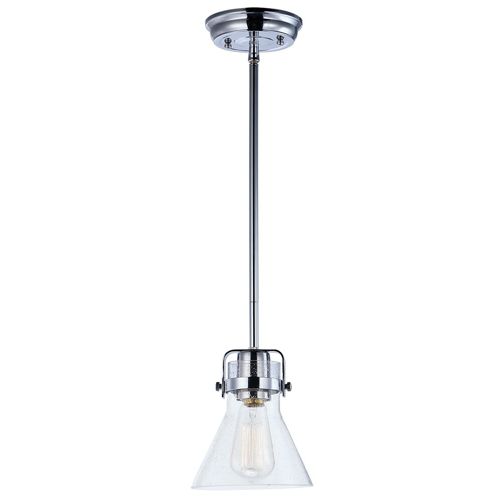 1-Light Pendant With Bulb in Polished Chrome
