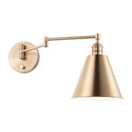 1-Light Wall Sconce Horizontal Swing Arm in Heritage