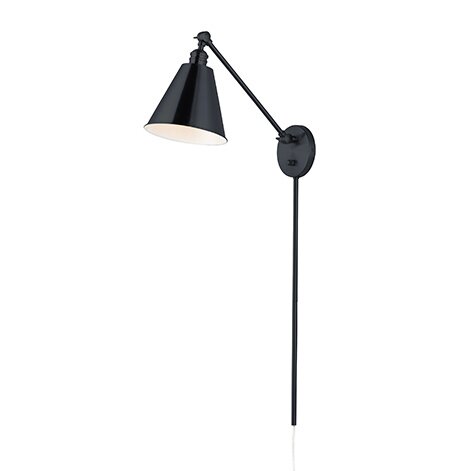 1-Light Wall Sconce in Black
