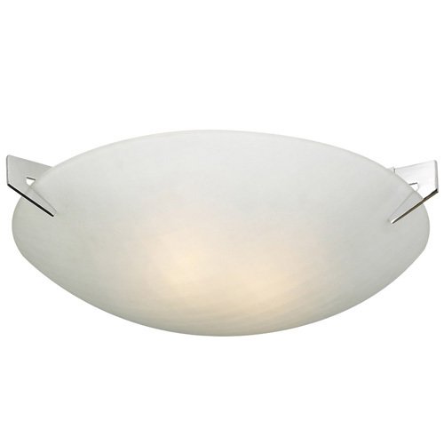 CFL 13" Flush Ceiling Light in Polished Chrome with Checkered Acid Frost Glass