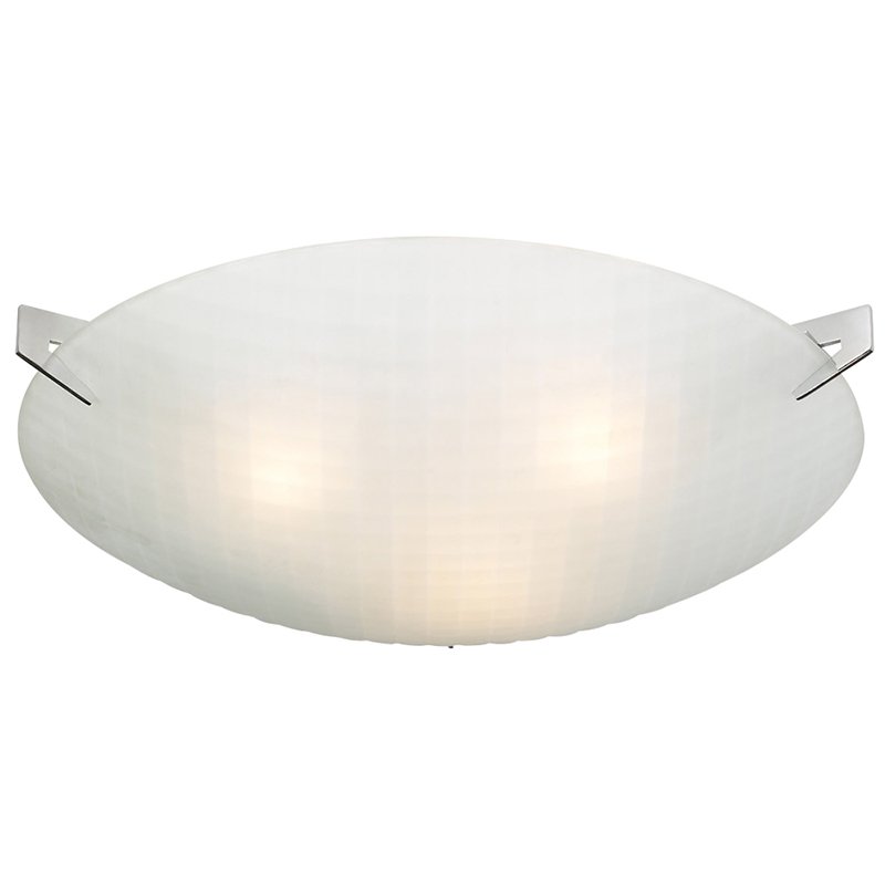 17" Ceiling Light in Polished Chrome with Checkered Acid Frost Glass