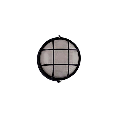 8" Gated Exterior Light in Black with Frost Glass