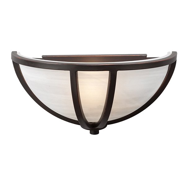 Wall Light in Oil Rubbed Bronze with Marbleized Glass