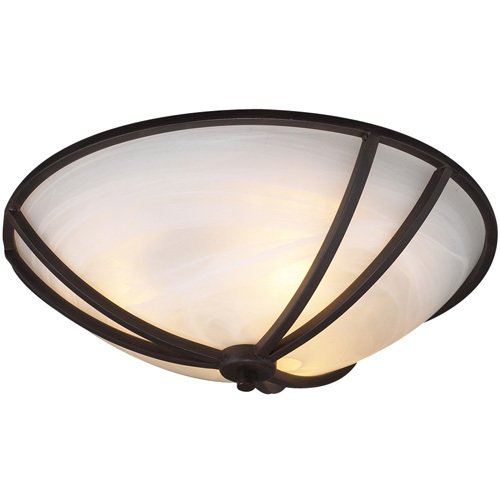 CFL 16" Flush Ceiling Light in Oil Rubbed Bronze with Marbleized Glass