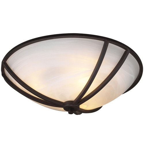 16" Flush Ceiling Light in Oil Rubbed Bronze with Marbleized Glass
