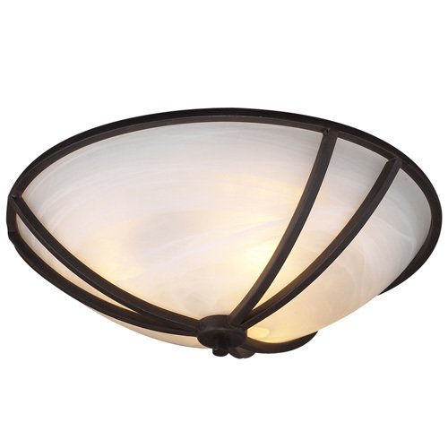 CFL 21" Flush Ceiling Light in Oil Rubbed Bronze with Marbleized Glass