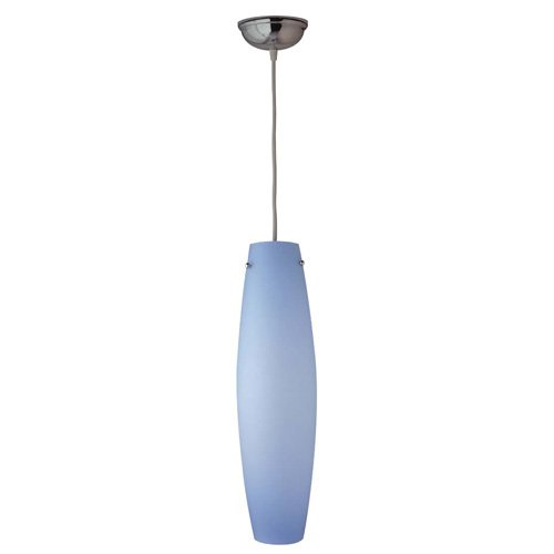 CFL 5" Mini Drop Pendant in White with Blue Glass