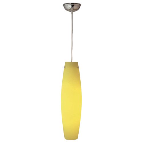 CFL 5" Mini Drop Pendant in White with Yellow Glass
