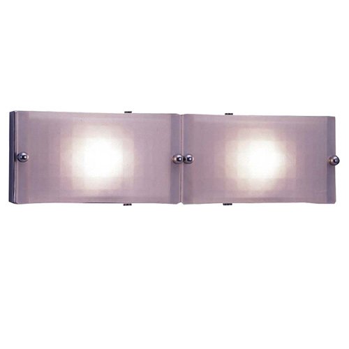 CFL Double Vanity Light in Polished Chrome with Acid Frost Glass